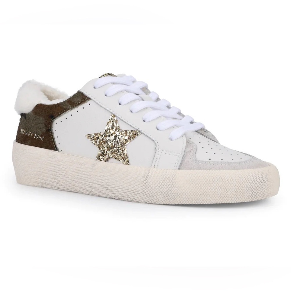Vintage Havana White and Gold Sneakers